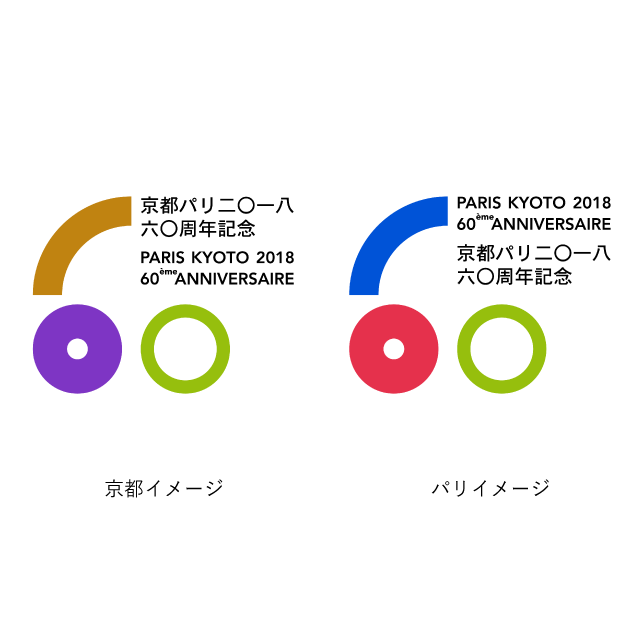京都・パリ友情盟約締結60周年記念ロゴマークのロゴマーク